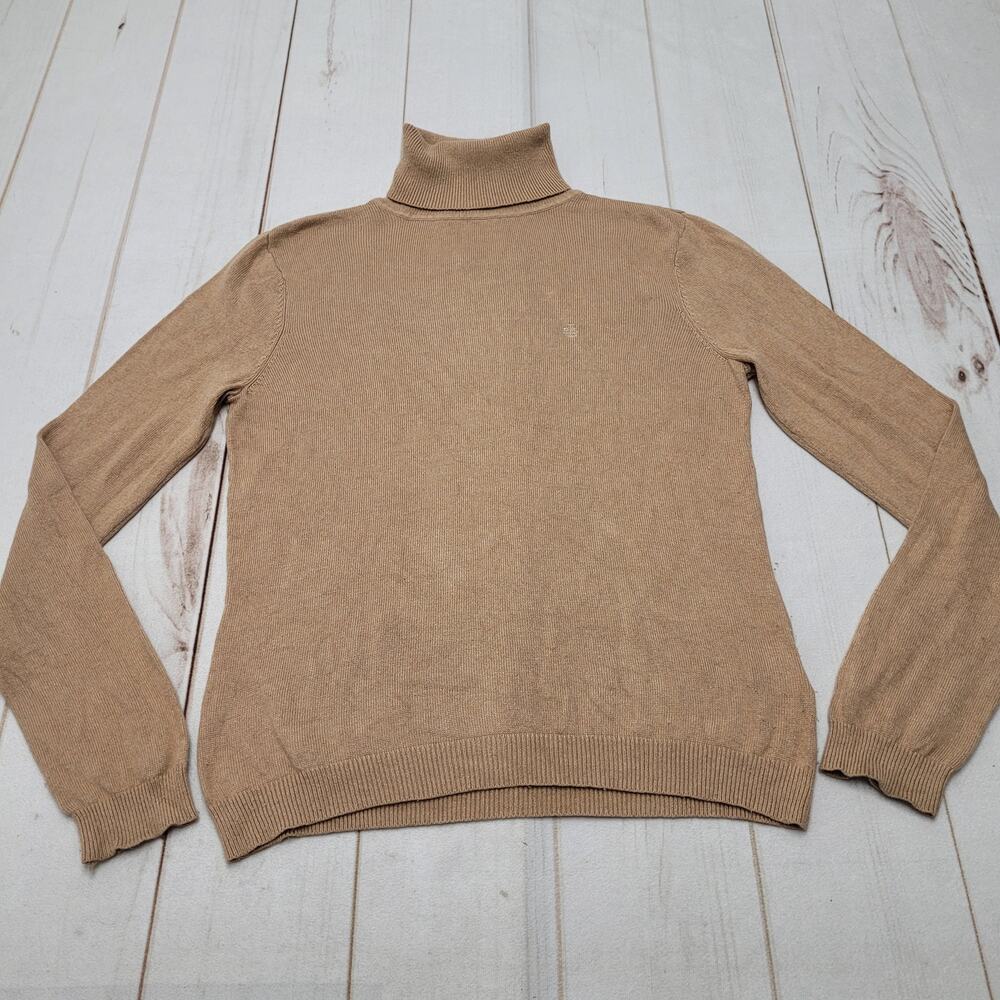 Lauren Ralph Lauren silk cashmere turtleneck knit sweater quiet luxury logo tan